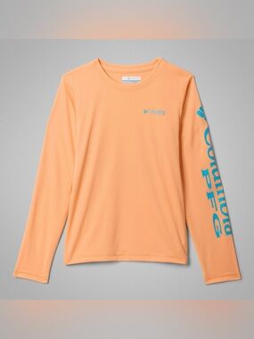Columbia L Boys' PFG Terminal Tackle Long Sleeve Shirt, Color: Orange